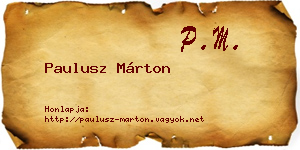 Paulusz Márton névjegykártya