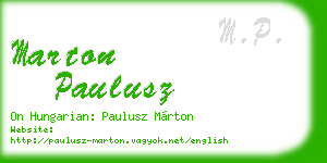 marton paulusz business card