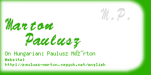 marton paulusz business card